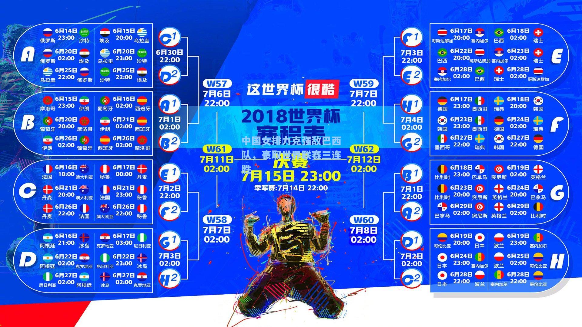中国女排力克强敌巴西队，豪取世界联赛三连胜